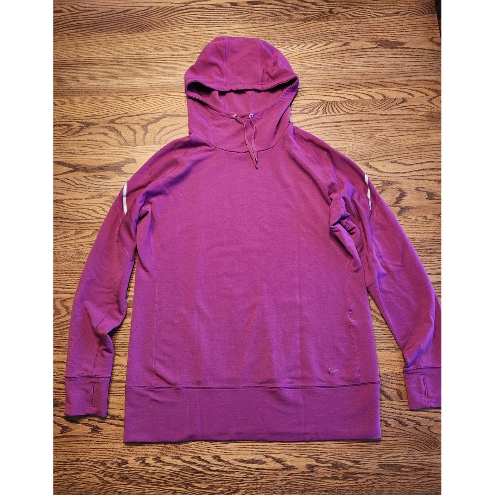 Nike Dri-Fit Hoodie Womens XL Magenta‎ Pink Wool Blend Running Sweatshirt